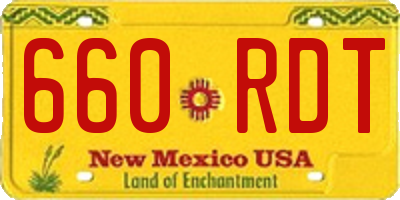NM license plate 660RDT