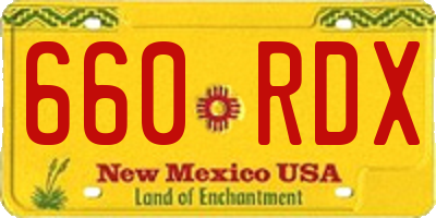NM license plate 660RDX