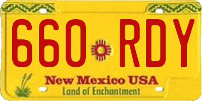 NM license plate 660RDY