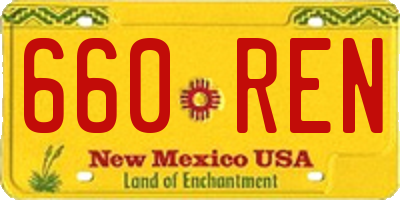 NM license plate 660REN
