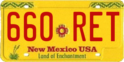 NM license plate 660RET