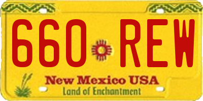 NM license plate 660REW