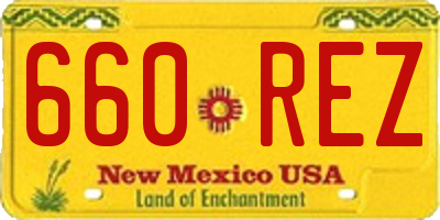 NM license plate 660REZ