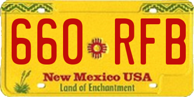 NM license plate 660RFB