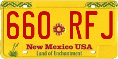 NM license plate 660RFJ