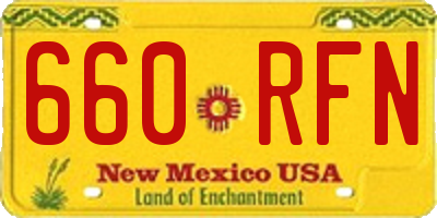 NM license plate 660RFN
