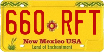 NM license plate 660RFT