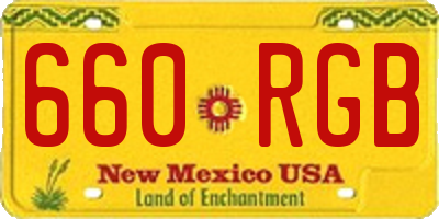 NM license plate 660RGB