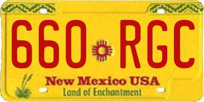 NM license plate 660RGC