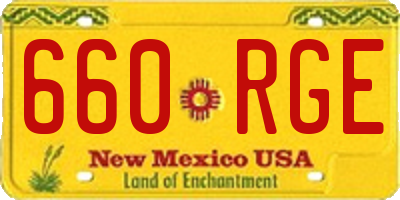 NM license plate 660RGE