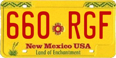 NM license plate 660RGF