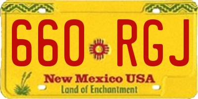 NM license plate 660RGJ
