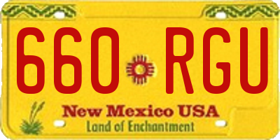 NM license plate 660RGU