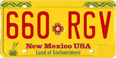NM license plate 660RGV