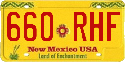 NM license plate 660RHF