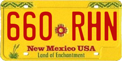 NM license plate 660RHN