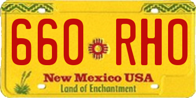 NM license plate 660RHO