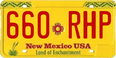 NM license plate 660RHP