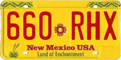 NM license plate 660RHX