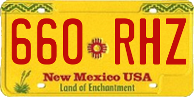 NM license plate 660RHZ