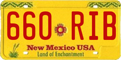 NM license plate 660RIB