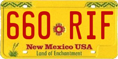 NM license plate 660RIF