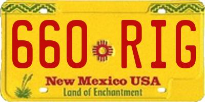 NM license plate 660RIG