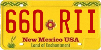NM license plate 660RII