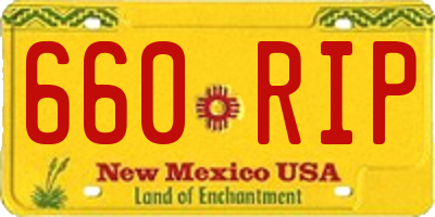 NM license plate 660RIP