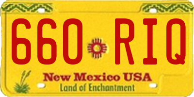 NM license plate 660RIQ