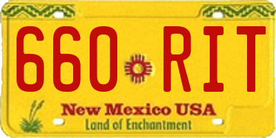 NM license plate 660RIT