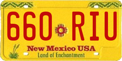 NM license plate 660RIU