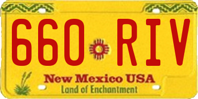 NM license plate 660RIV