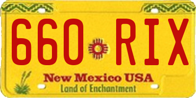 NM license plate 660RIX