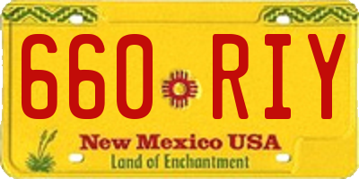 NM license plate 660RIY