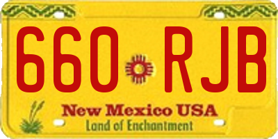 NM license plate 660RJB