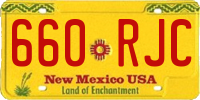 NM license plate 660RJC