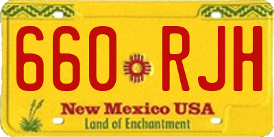 NM license plate 660RJH