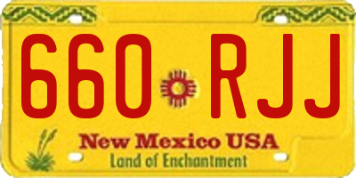 NM license plate 660RJJ