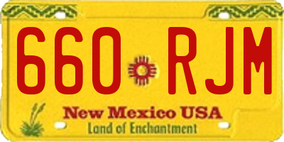 NM license plate 660RJM