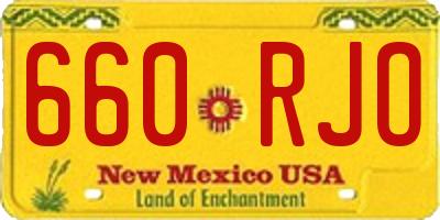 NM license plate 660RJO