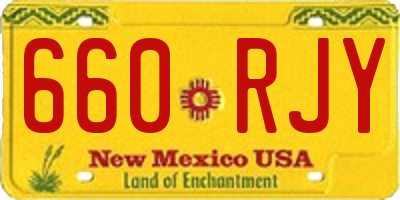 NM license plate 660RJY