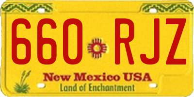 NM license plate 660RJZ