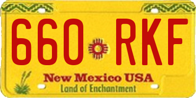 NM license plate 660RKF