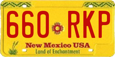 NM license plate 660RKP