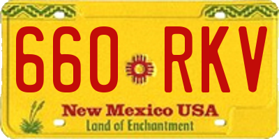 NM license plate 660RKV