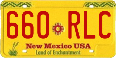 NM license plate 660RLC