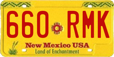 NM license plate 660RMK