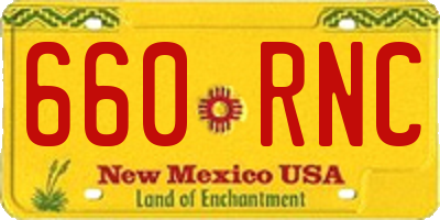 NM license plate 660RNC