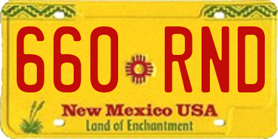 NM license plate 660RND